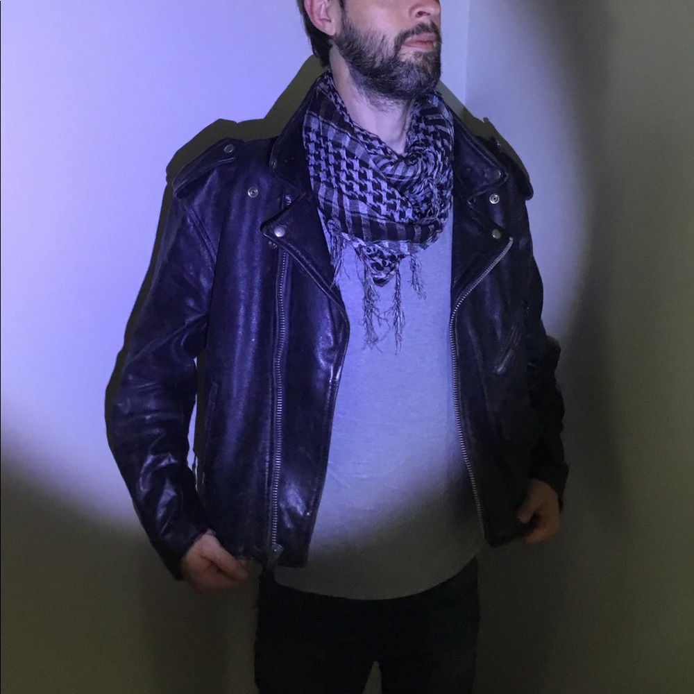 VTG LEATHER BIKER JACKET LRG